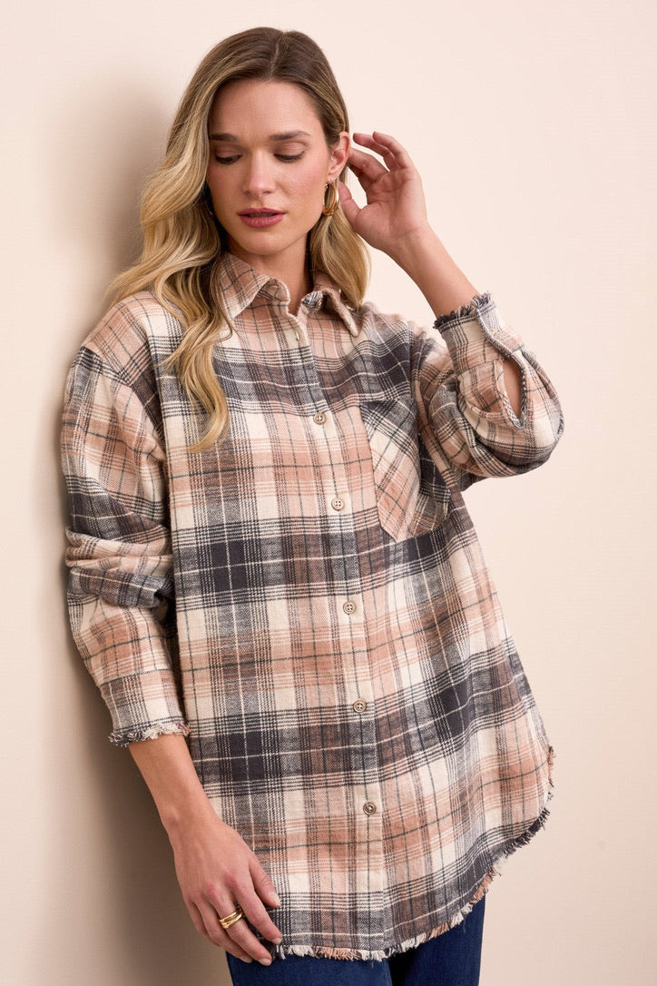 TB Plaid Shirt w/Fringe