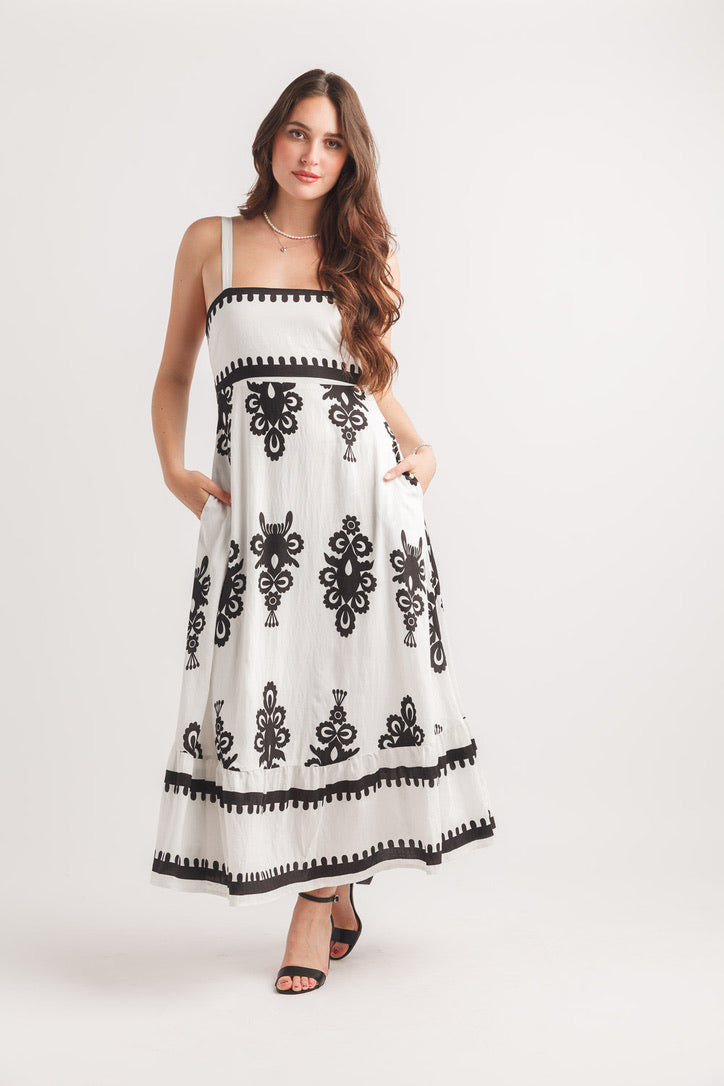 PPLN Slvless Dress Print