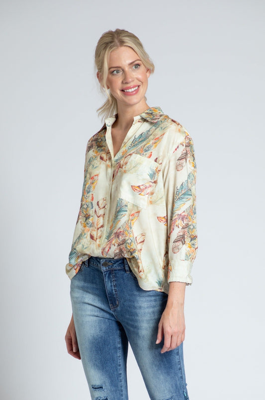 APNY Button Up Feathers Blouse