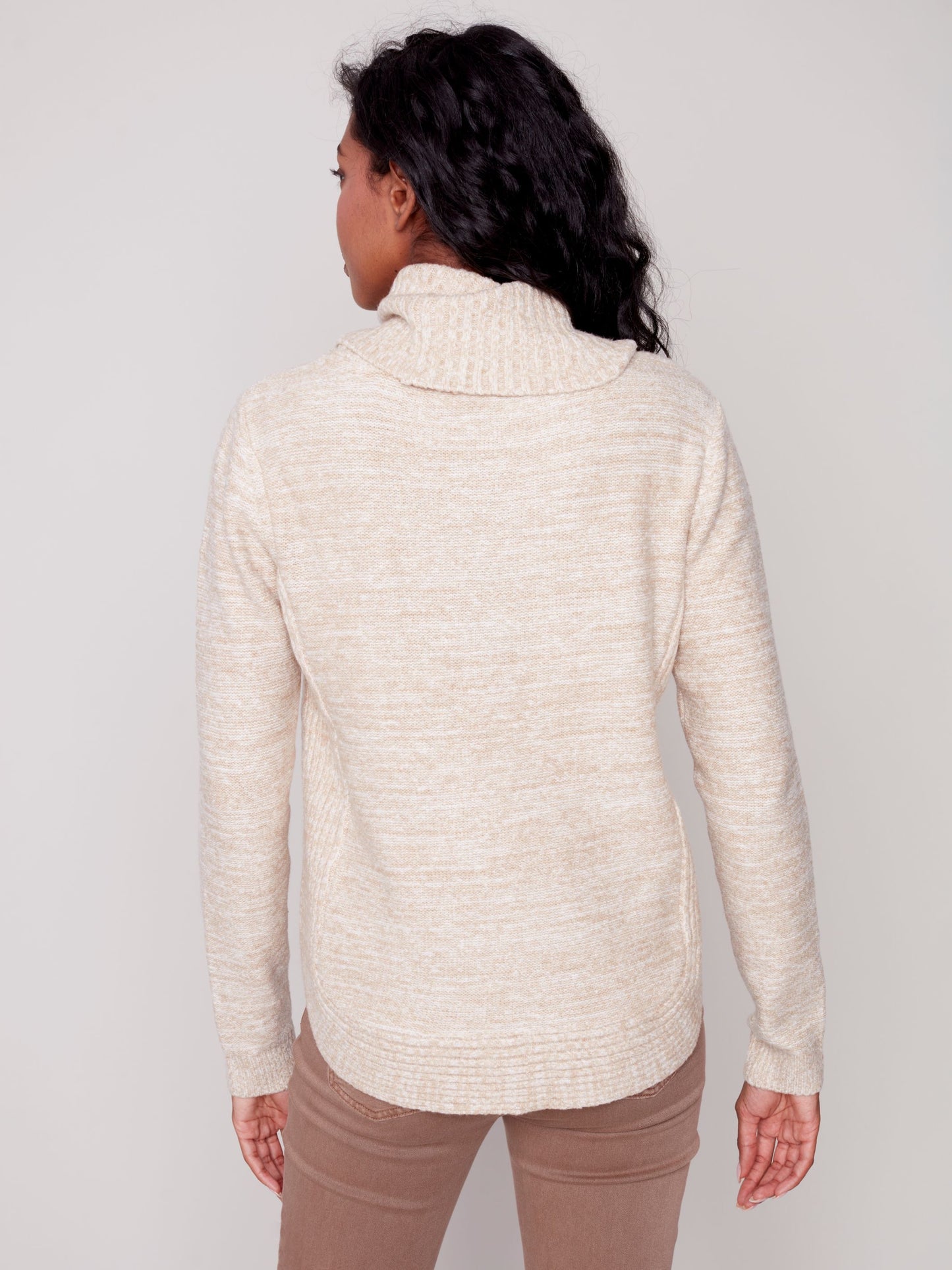 CB Cable Knit Two Tone Sweater