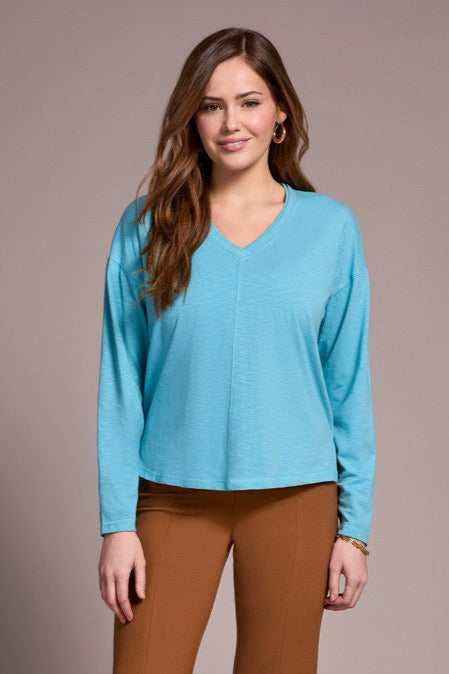 TB V-Neck Top W/Flatlock