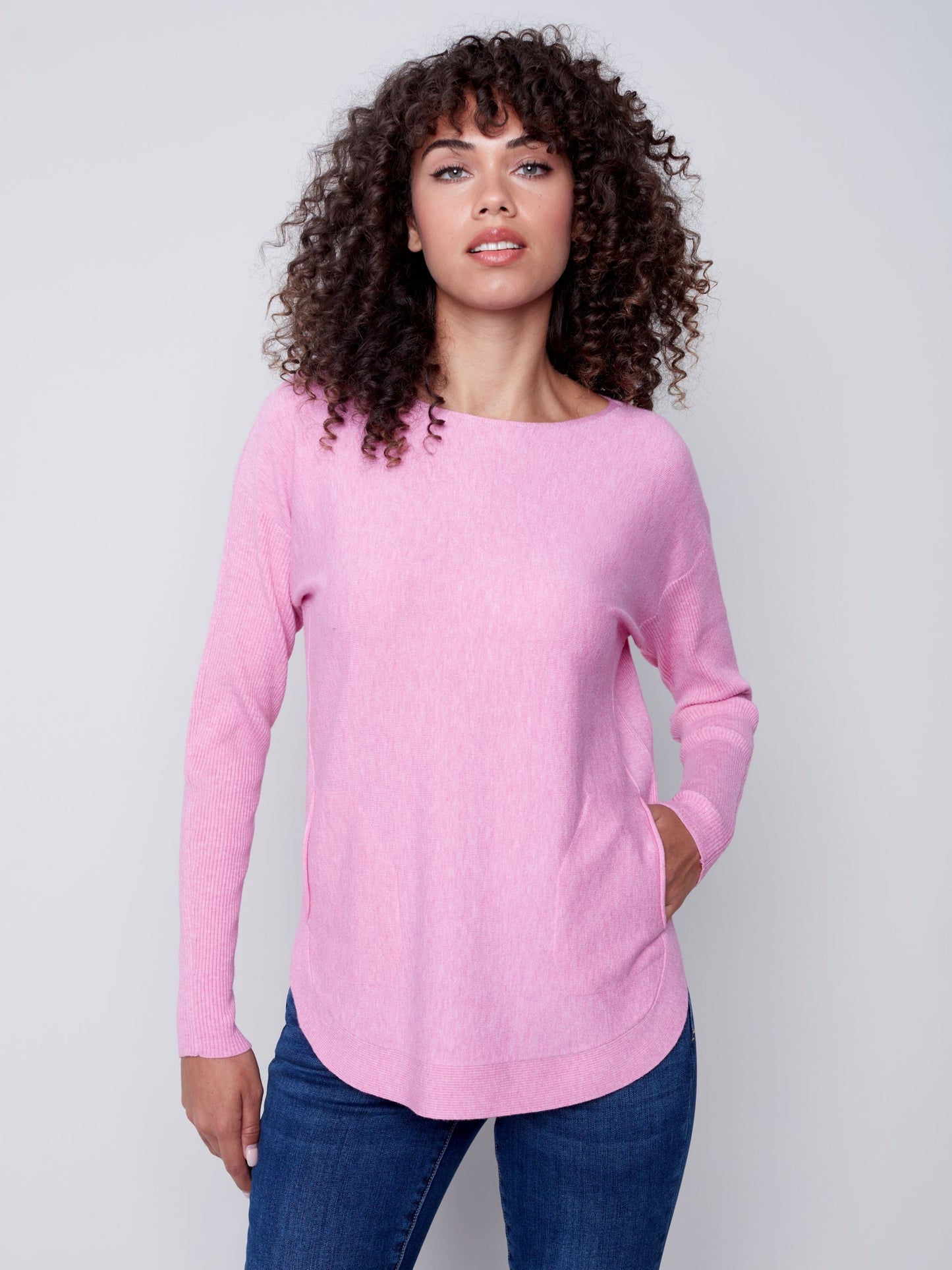CB Plushy Knit Sweater W/Back Details