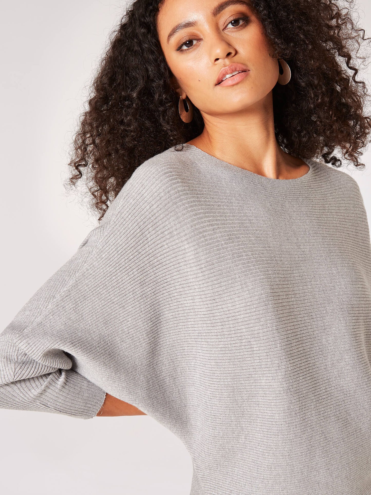 AP Ribbed Lurex Batwing Sweate