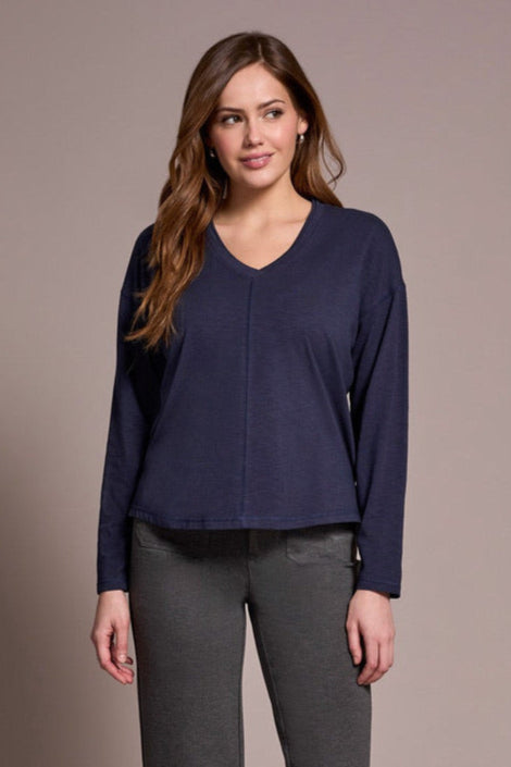 TB V-Neck Top W/Flatlock