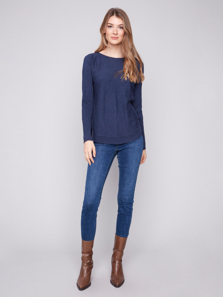CB Sweater W/Lace up Back