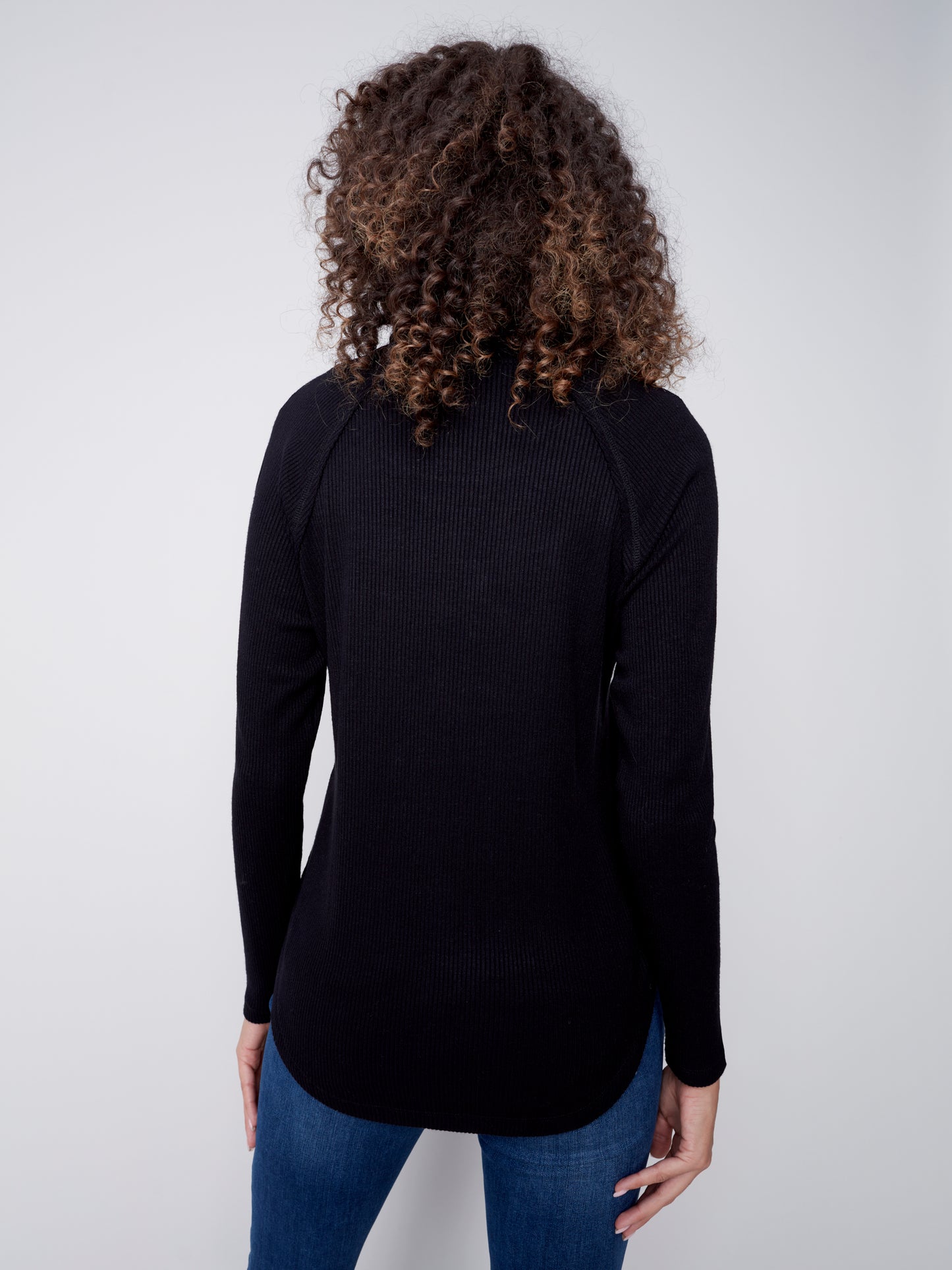 CB Ribbed Cowl Neck Top