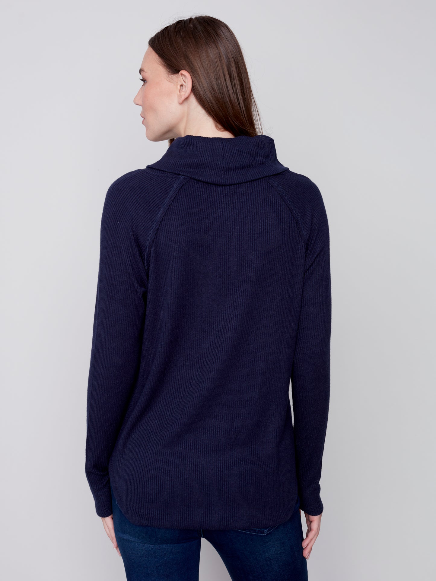 CB Ribbed Cowl Neck Top