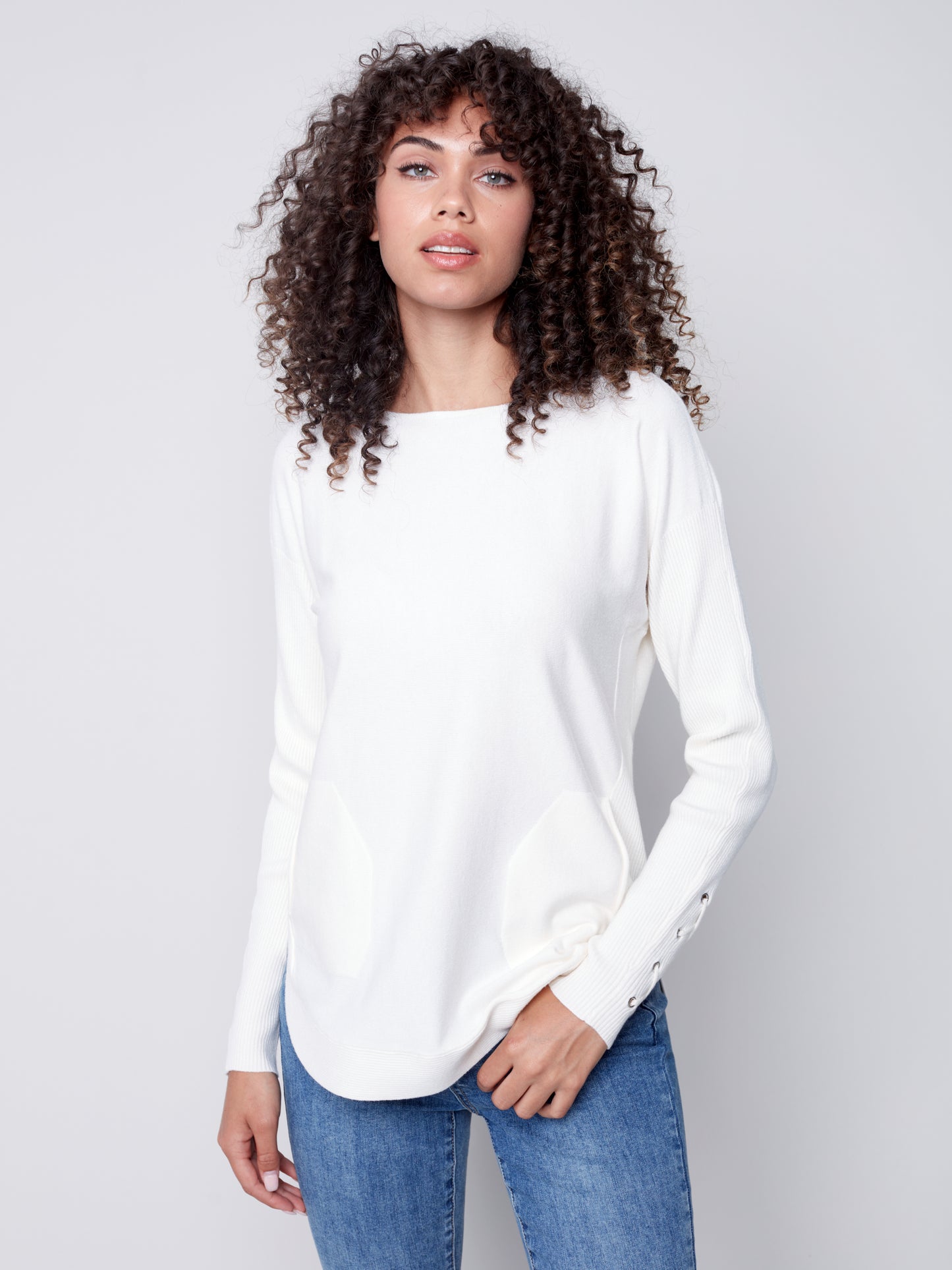 CB Cuff Lace-Up Sweater