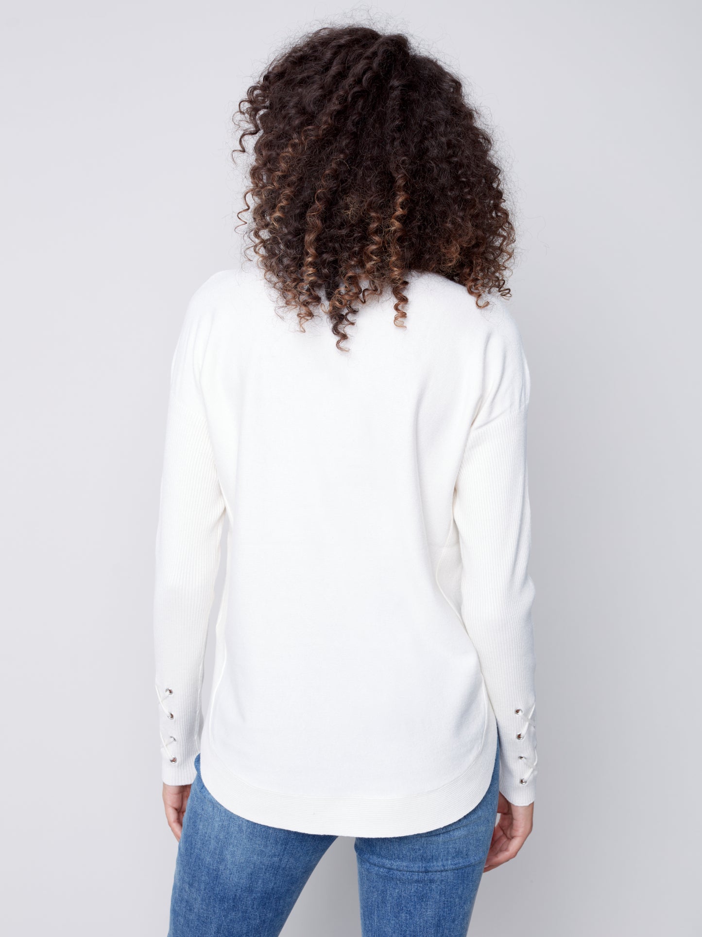 CB Cuff Lace-Up Sweater