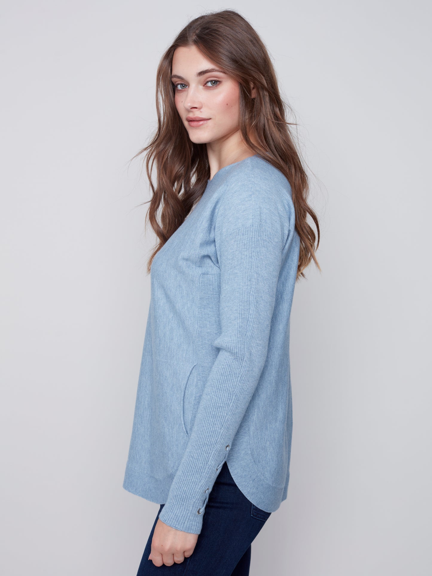 CB Cuff Lace-Up Sweater