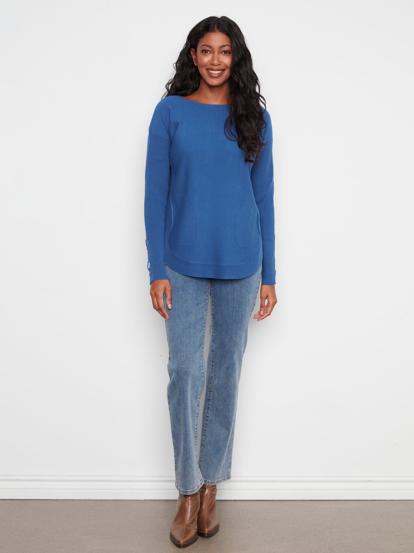 CB Lace-Up Slv Sweater