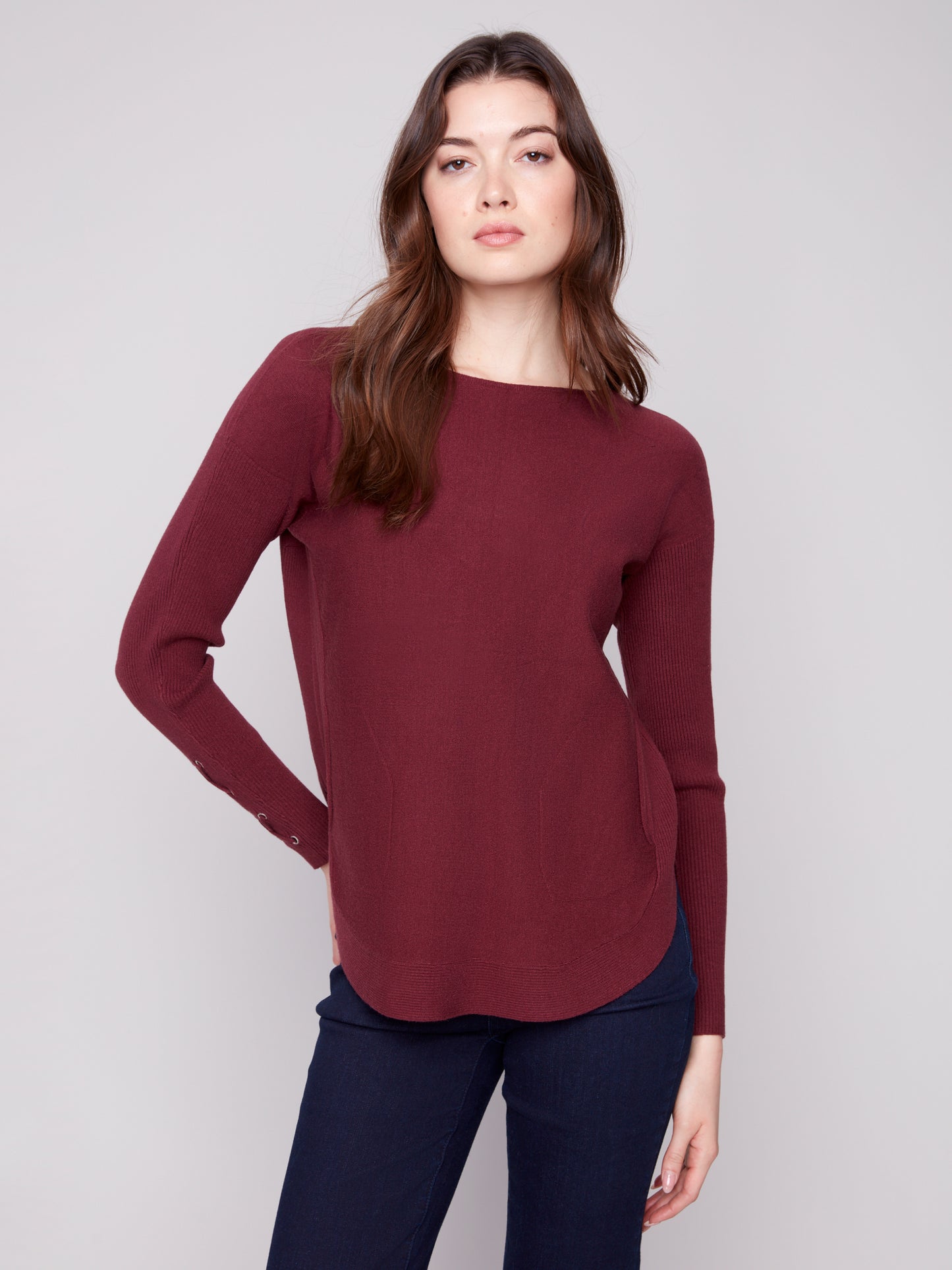 CB Cuff Lace-Up Sweater