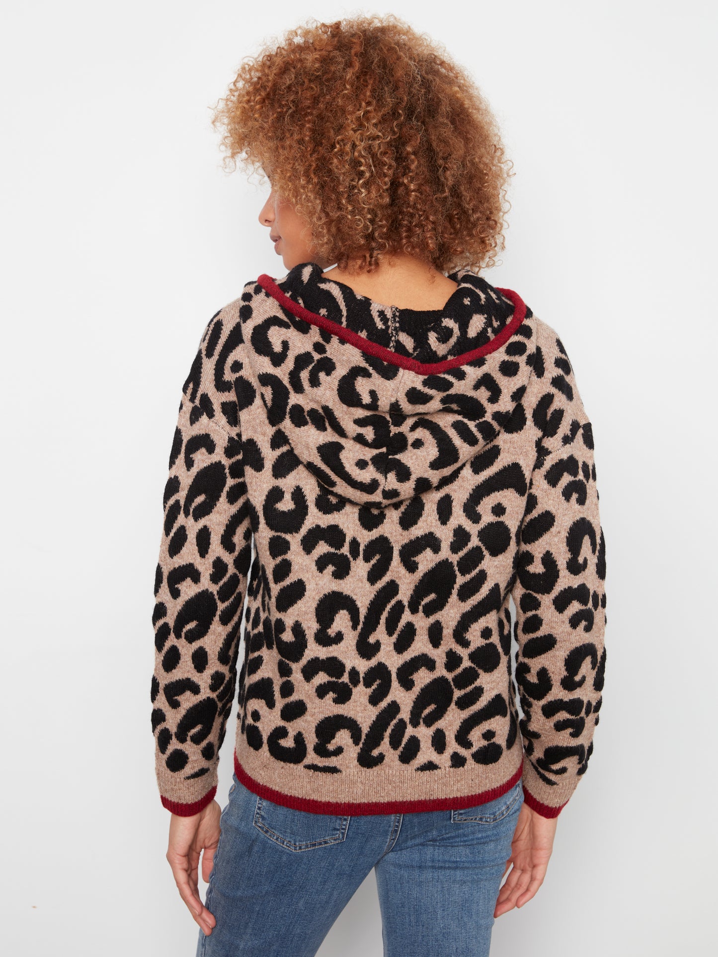 CB Leopard Jacquard Hooded Sweater