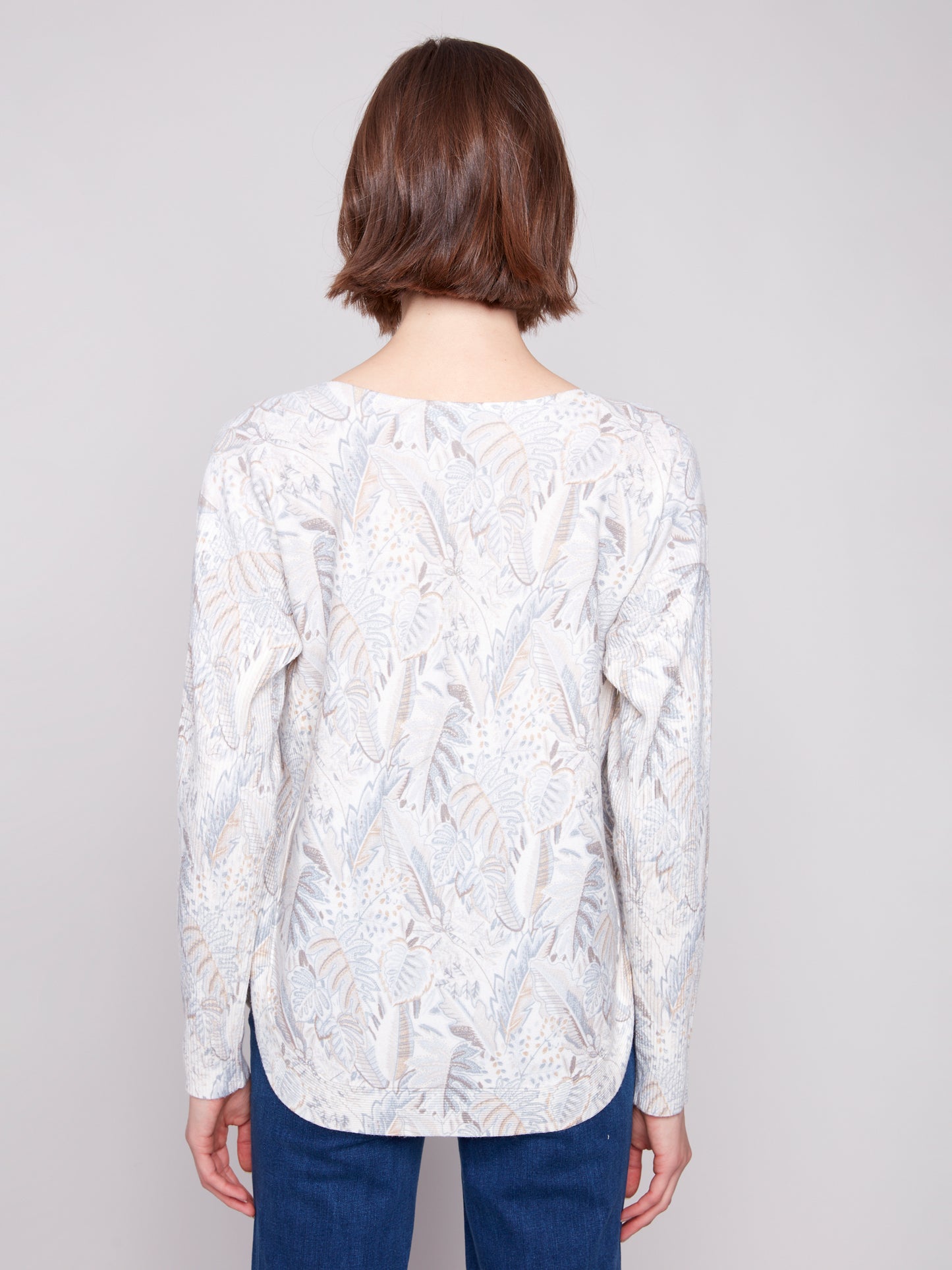 CB Printed Rounded Hem Sweater