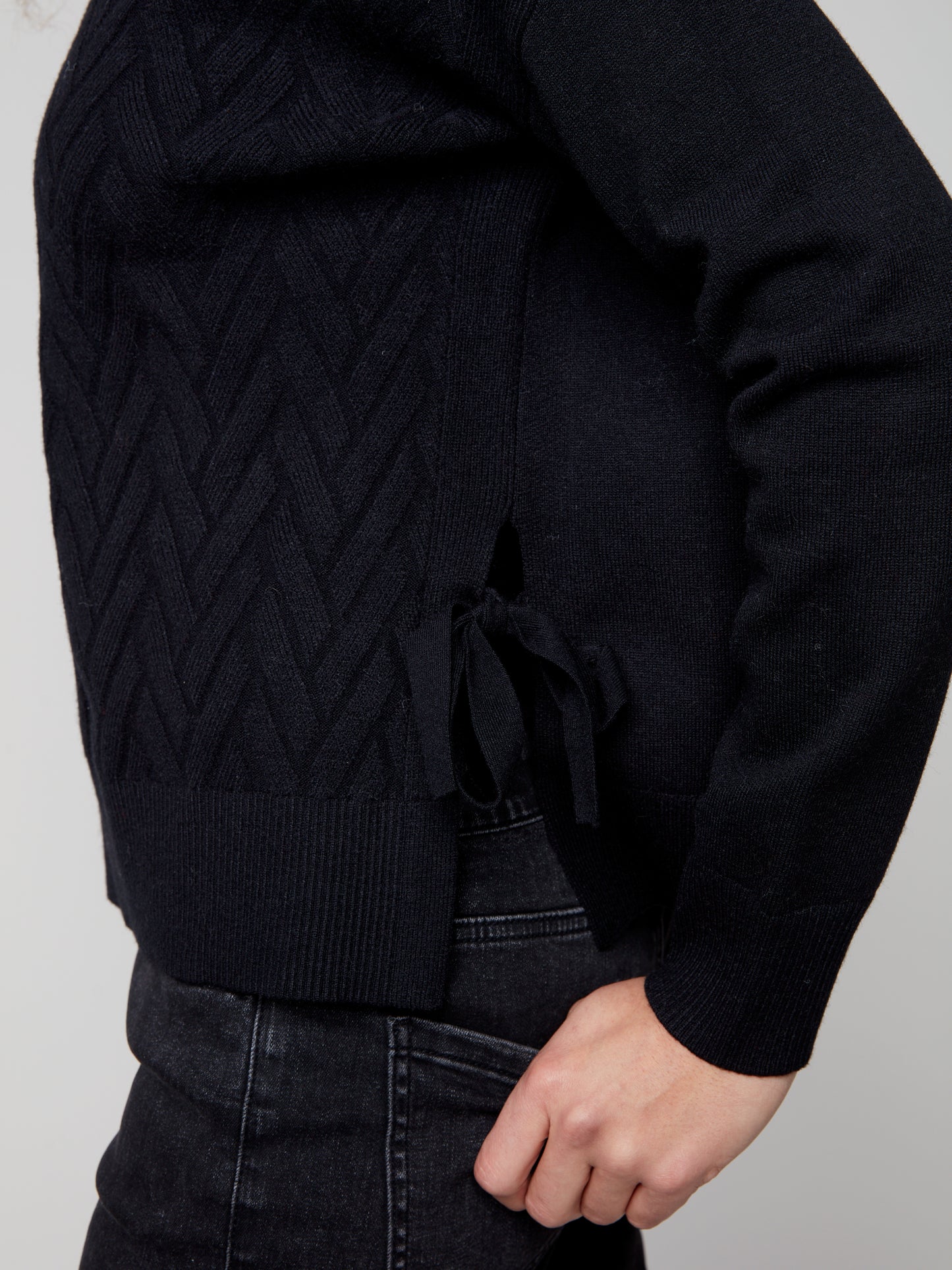 CB Cowlneck Sweater W/Side Slit