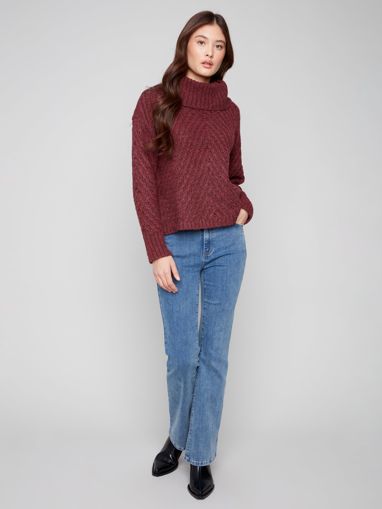 CB Diagonal Cable Sweater
