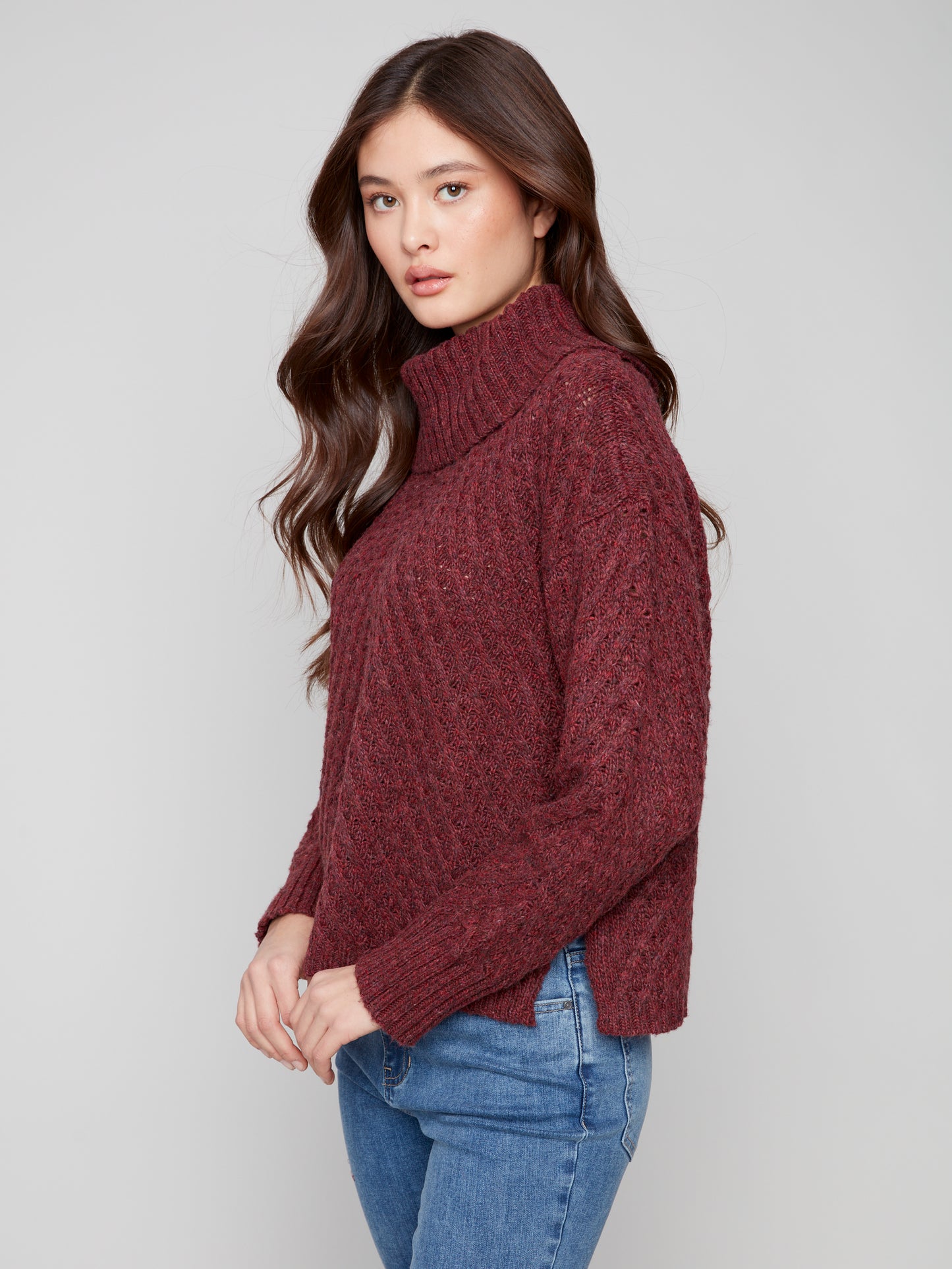 CB Diagonal Cable Sweater
