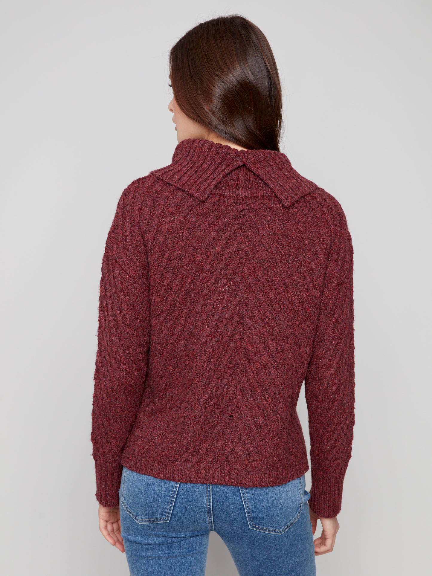 CB Diagonal Cable Sweater
