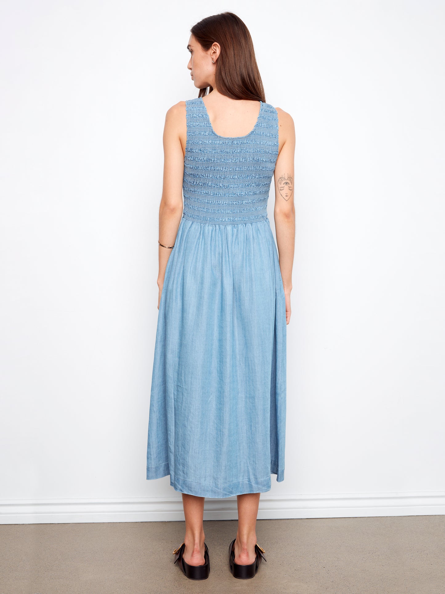 CB Tencel Maxi Dress W/Smocked Bodice
