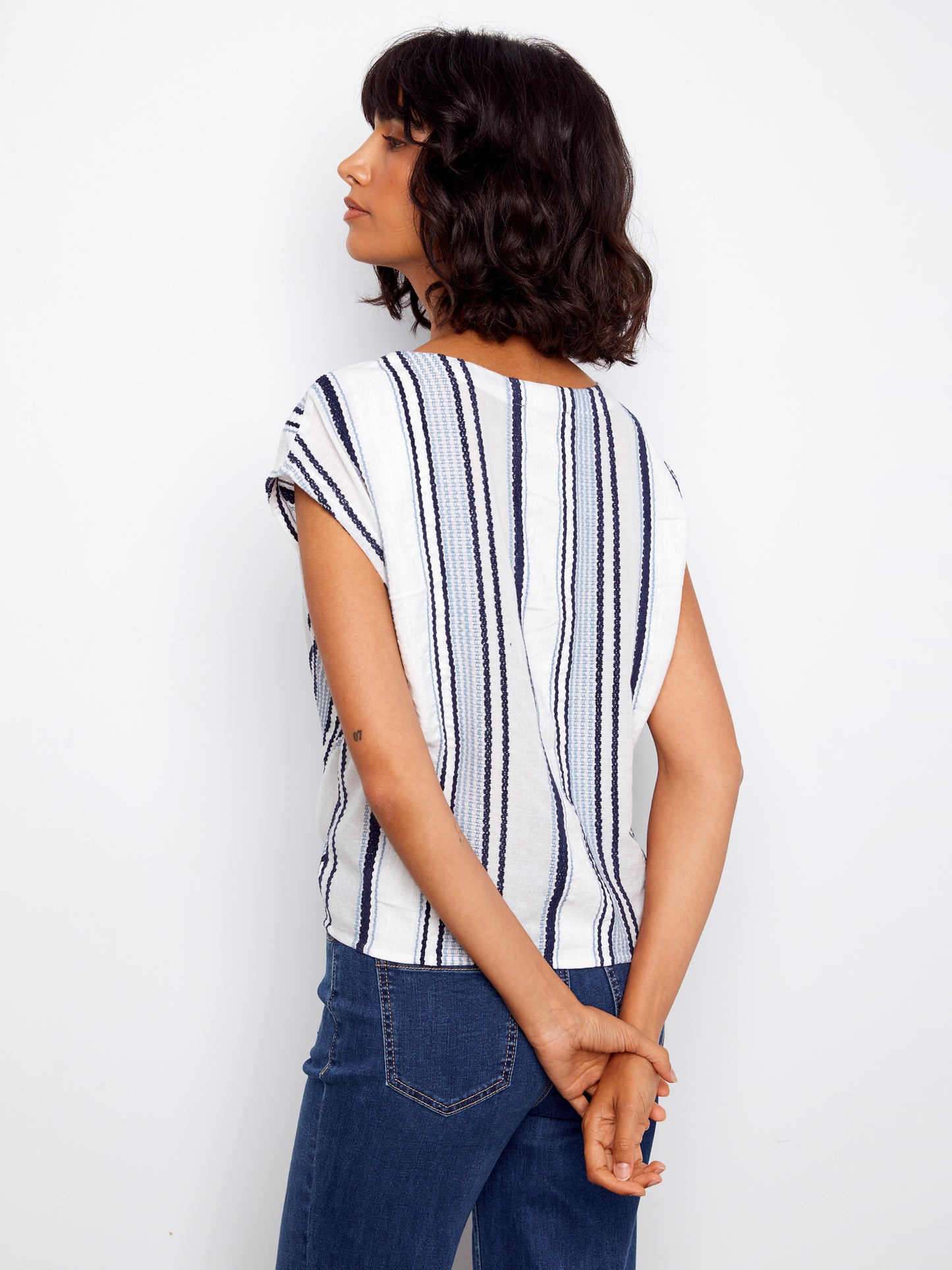 CB Cap Sleave Stripe Top