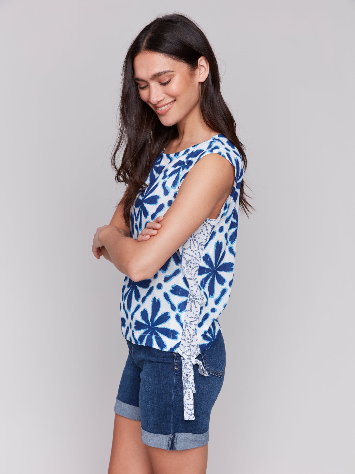 CB Printed Side Tie Top