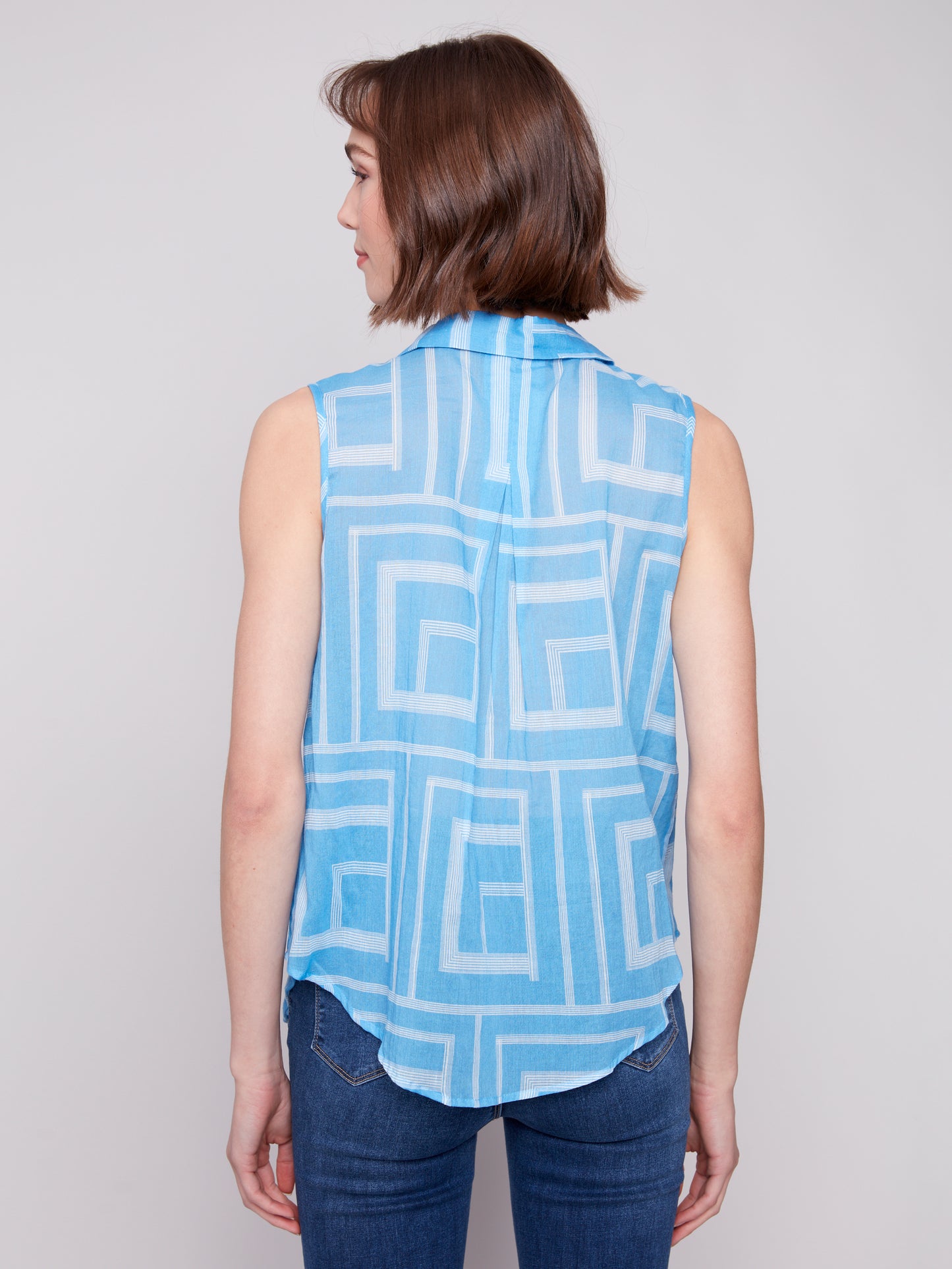 CB Slvless Top W/Tie Front
