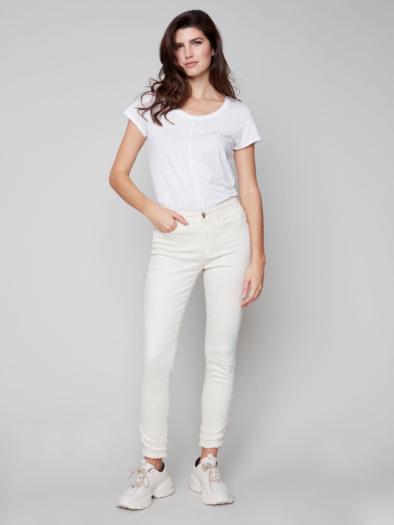 CB Frayed Hem Twill Pant