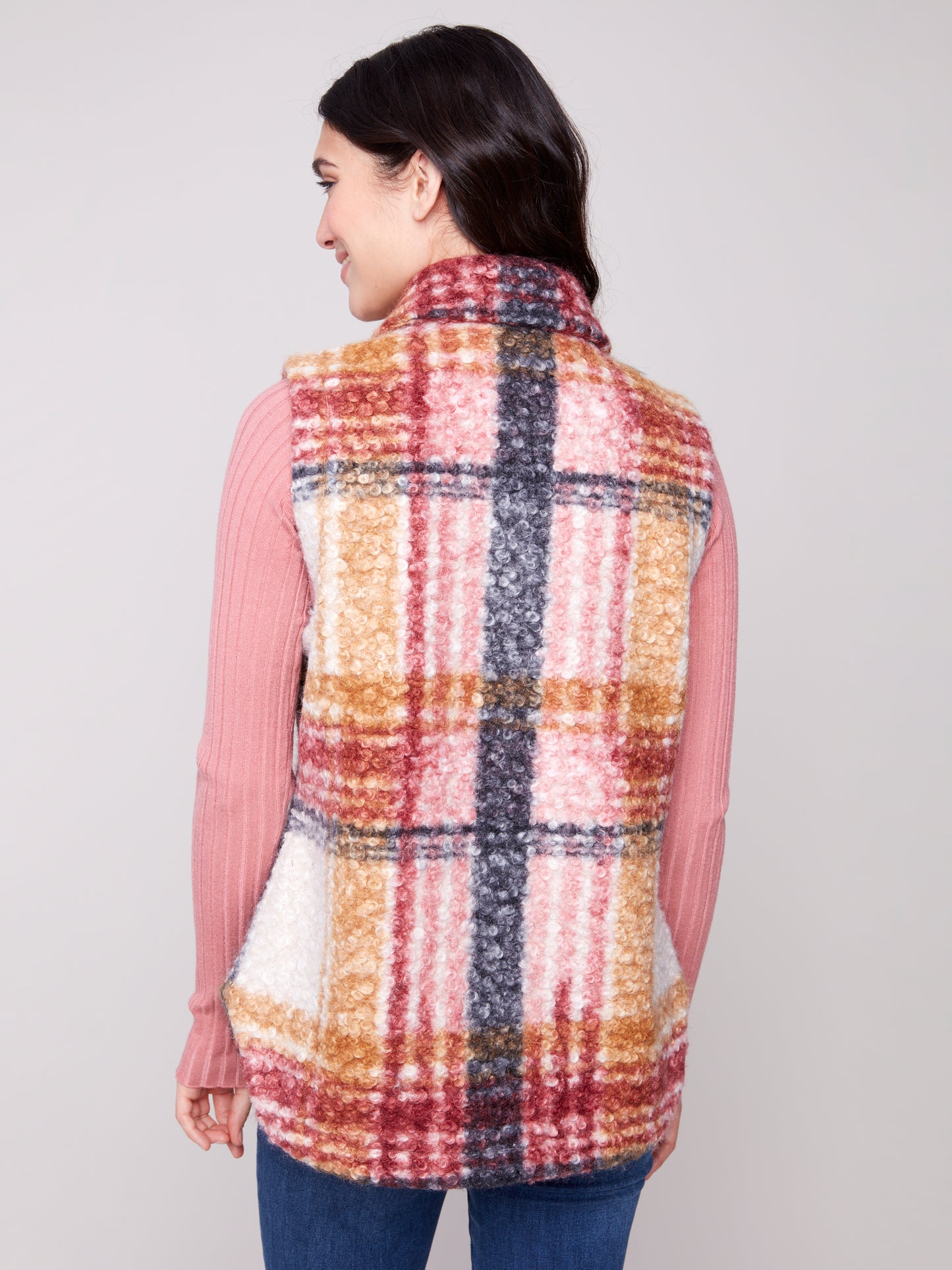 CB Plaid Boucle Vest Jacket