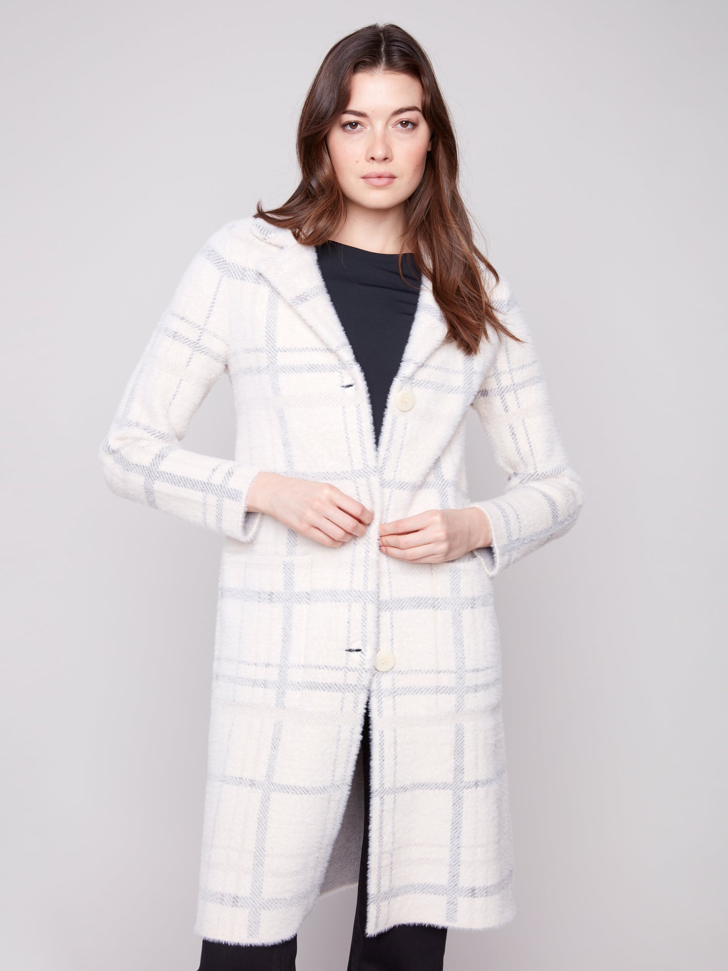 CB Plaid Knit Coatigan