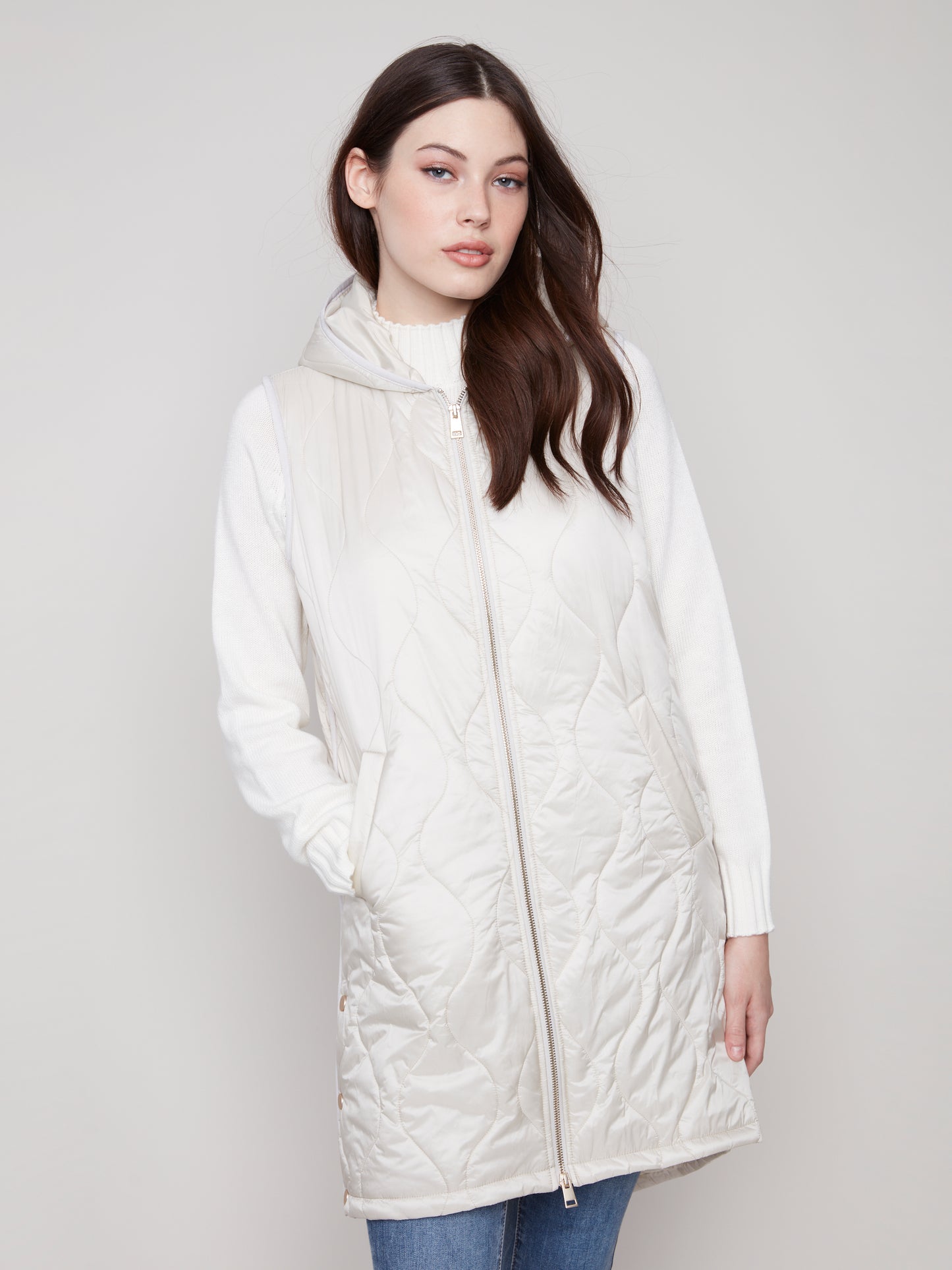 CB Pearlized Long Vest