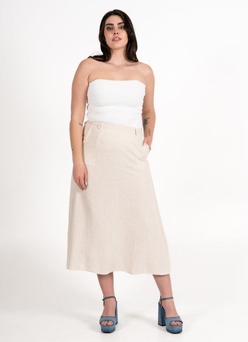 CCT Linen Blend Maxi Skirt
