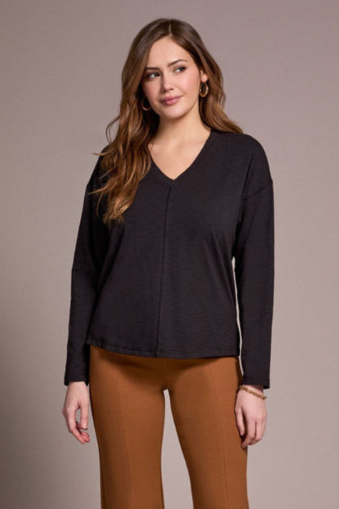 TB V-Neck Top W/Flatlock