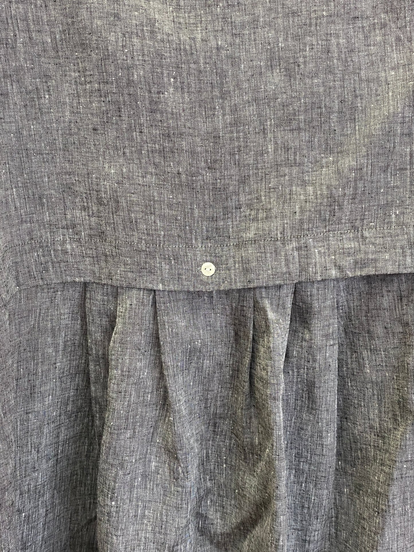 APNY Linen Bttn Fnt/Pleat Back