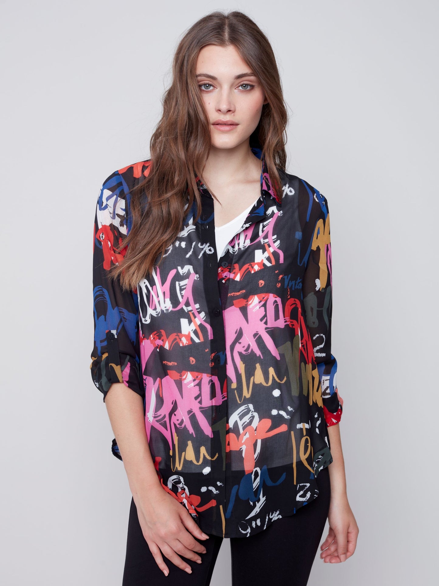 CB Printed Chiffon Blouse