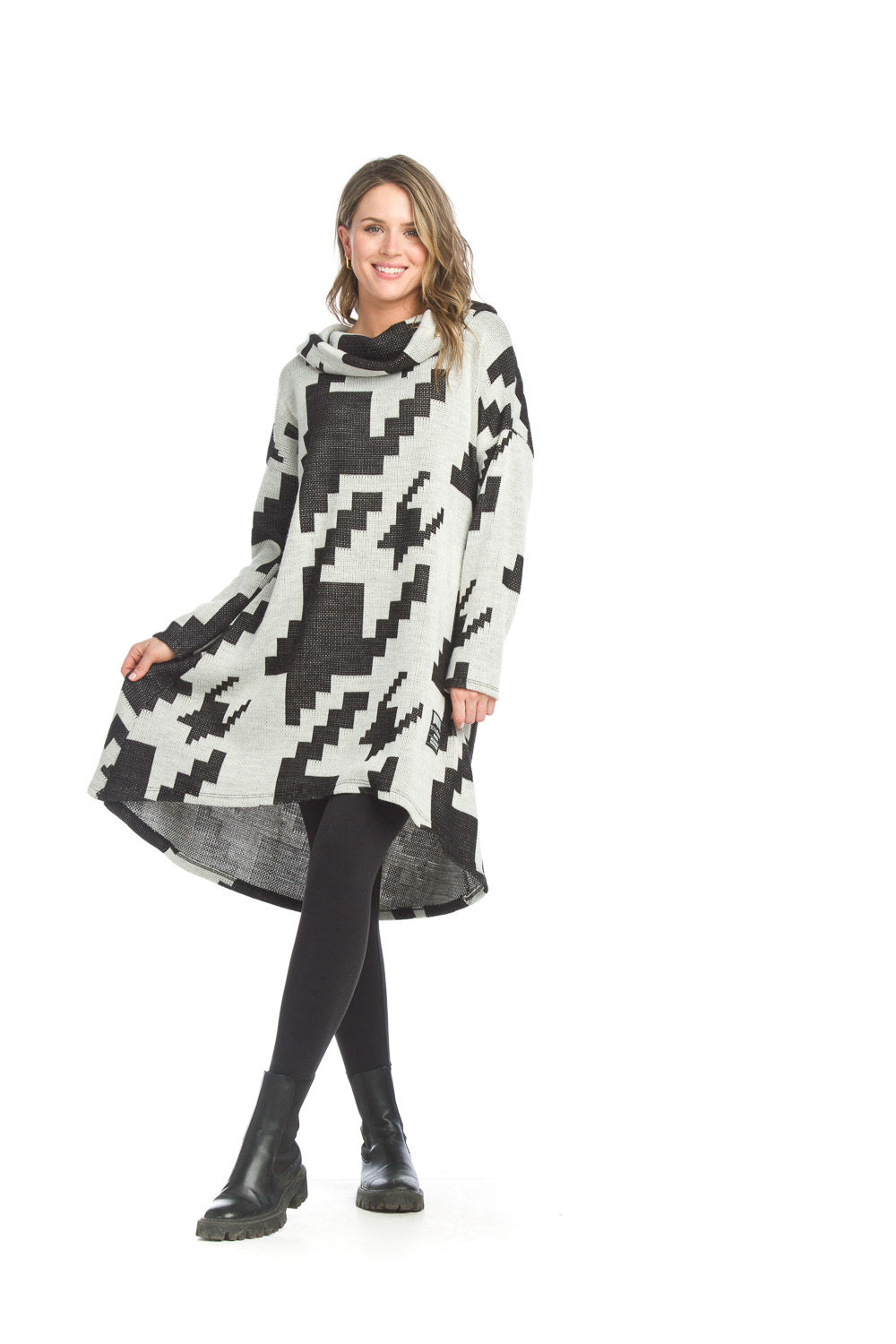 PPLN Geo Houndstooth Oversized Tunic/Dress