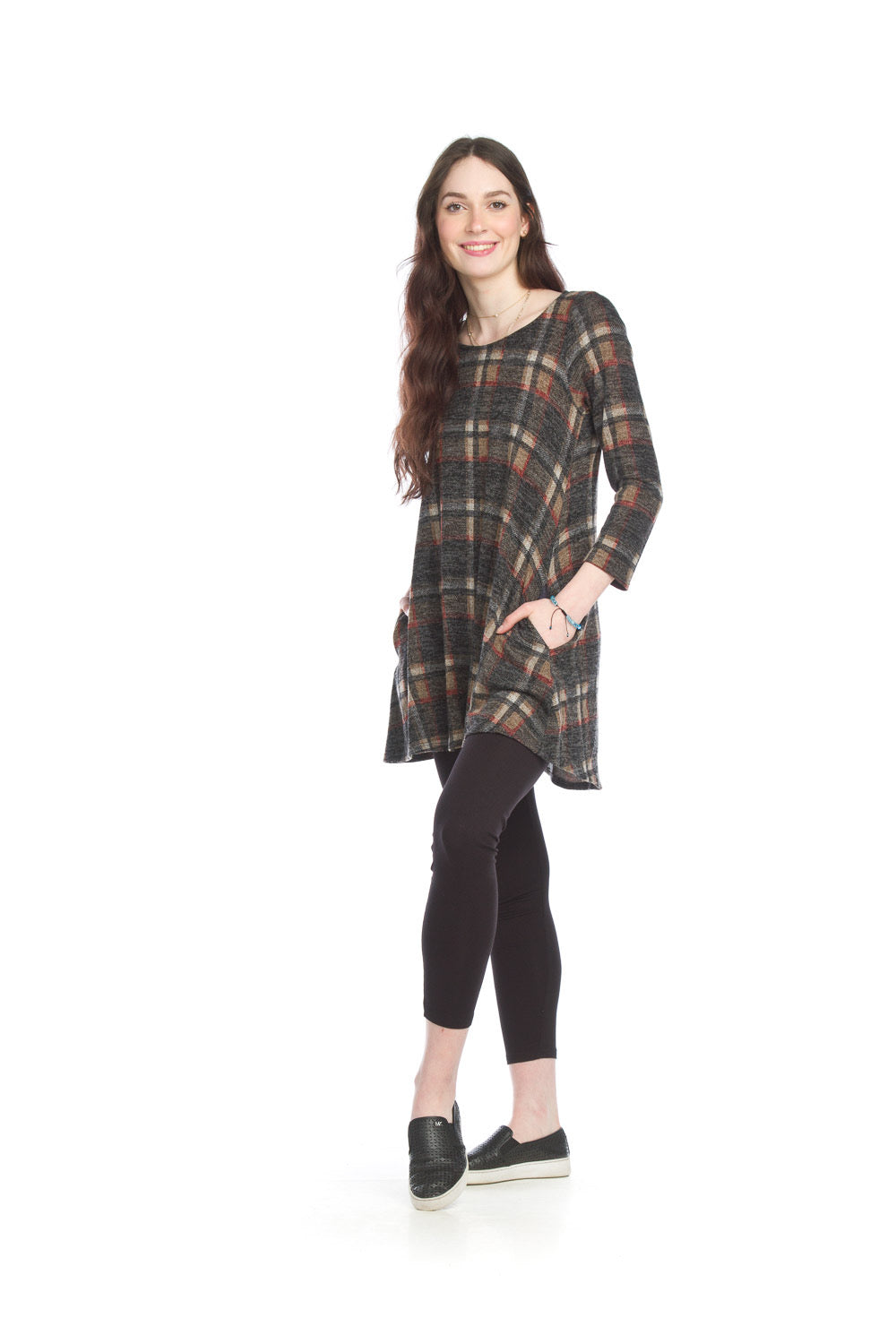 PPLN Plaid Aline Sweater Dress