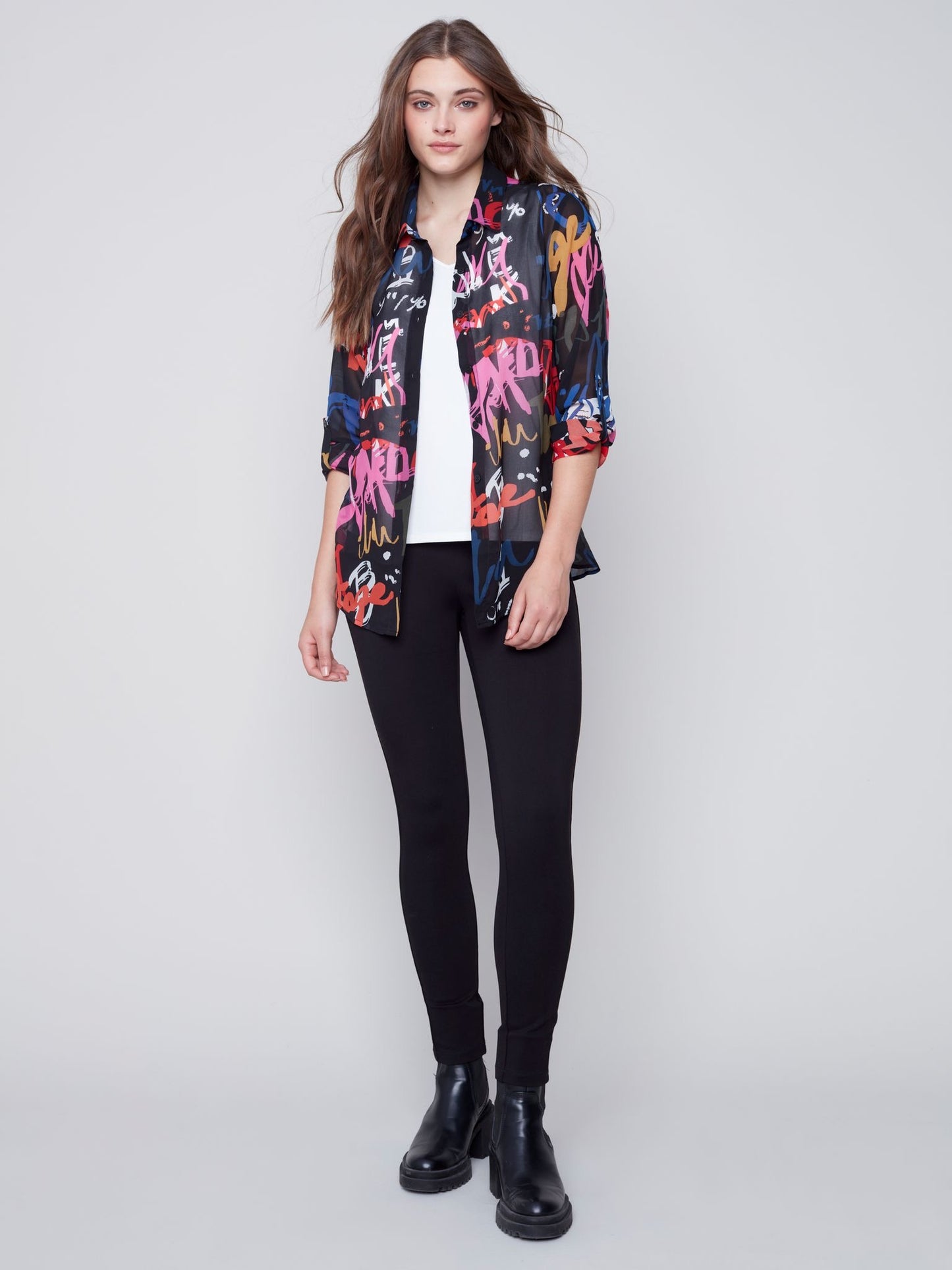 CB Printed Chiffon Blouse