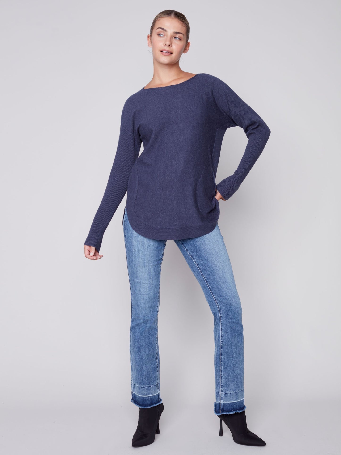 CB Plushy Knit Sweater W/Back Details