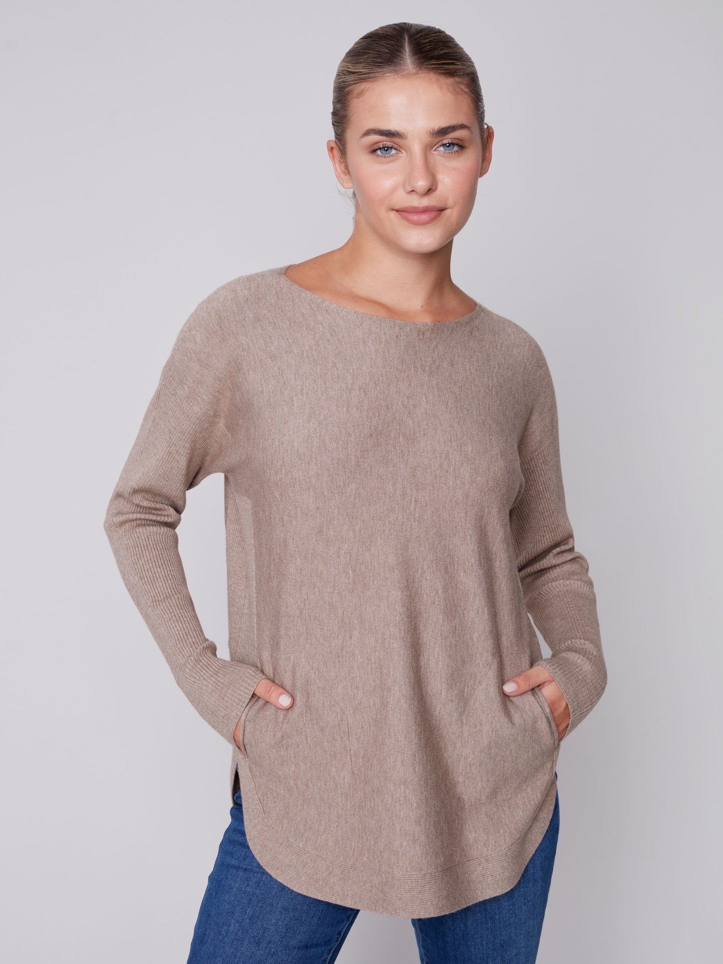 CB Plushy Knit Sweater W/Back Details