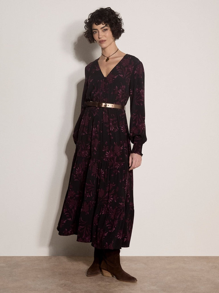 AP Button Detail Ruffle Dress