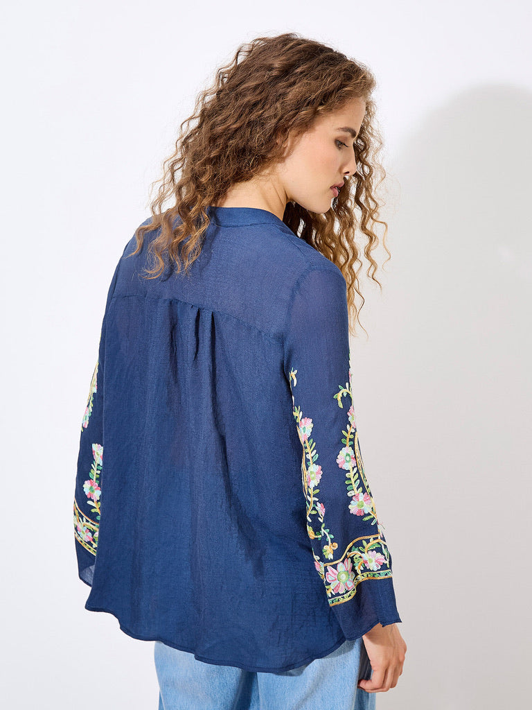 AP Paisley Bell Slv Blouse