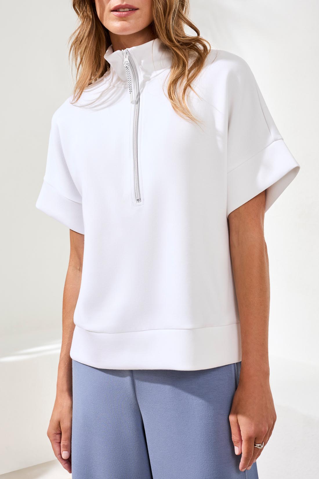 TB 1/4 Zip Mockneck Top