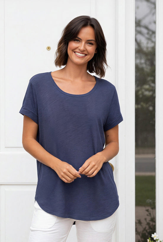 ESC Cuff Slv High Lo Tee