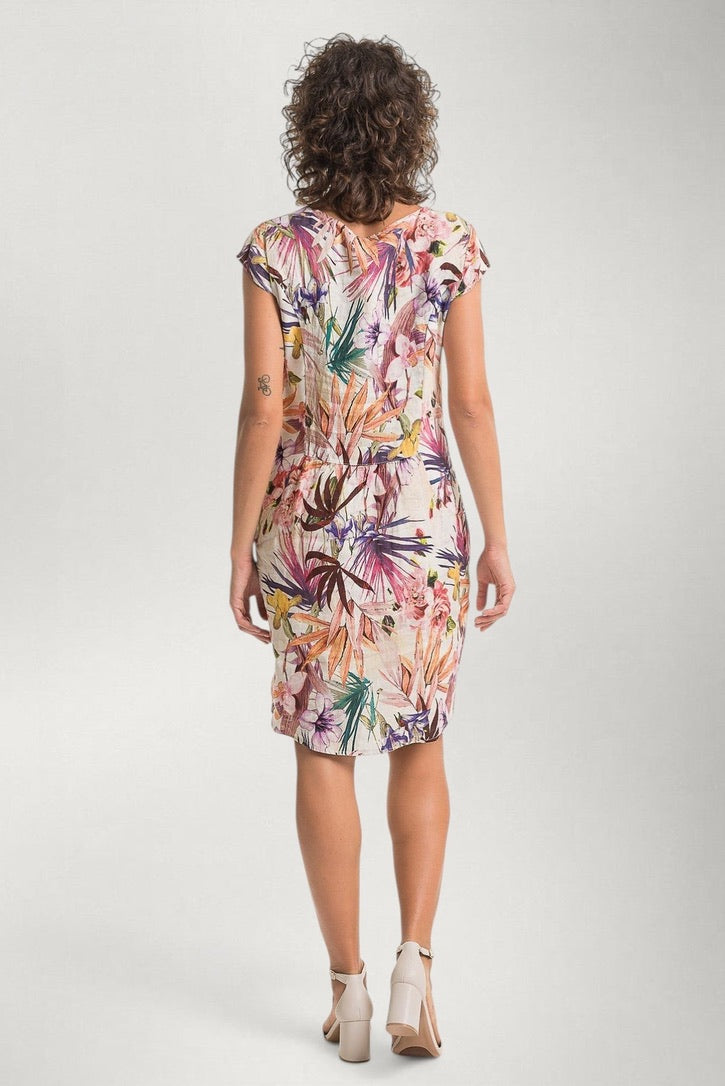 LO Print Dress W/Cap Sleeve