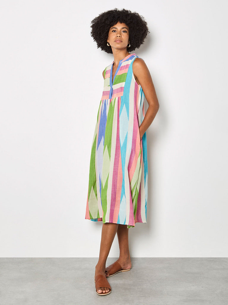 AP Jacquard Stripe Mid Dress