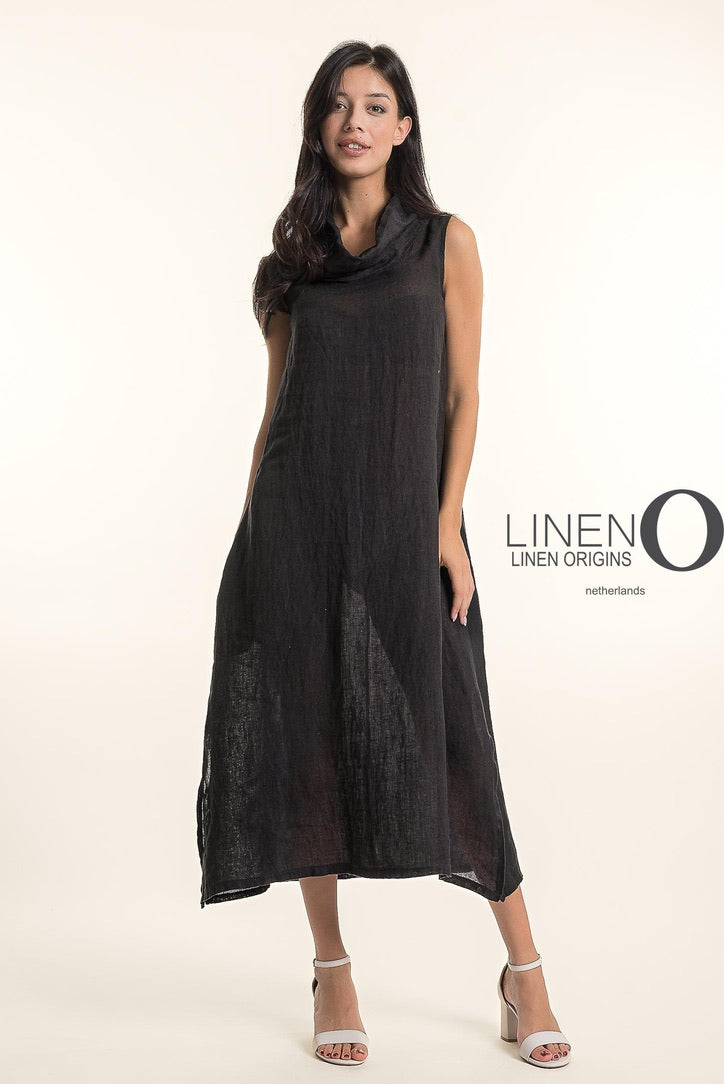 LO Slv Less Cowl Dress