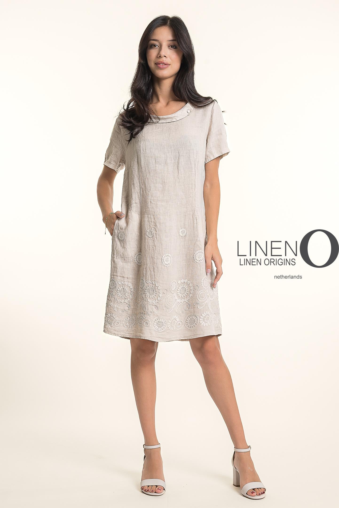 LO Cap Sleave Emb. Dress