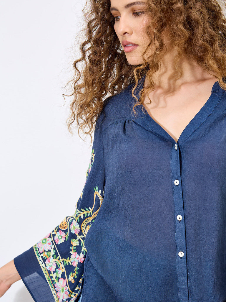 AP Paisley Bell Slv Blouse
