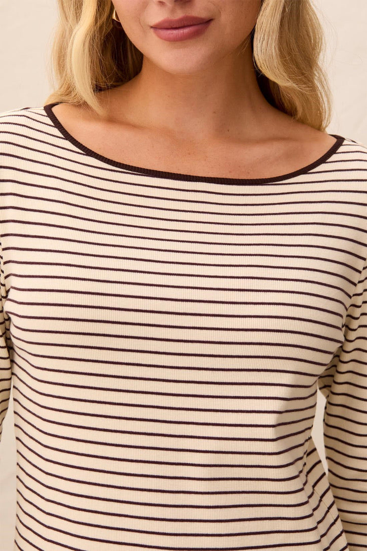 TB Boatneck Top W/Bttn Details