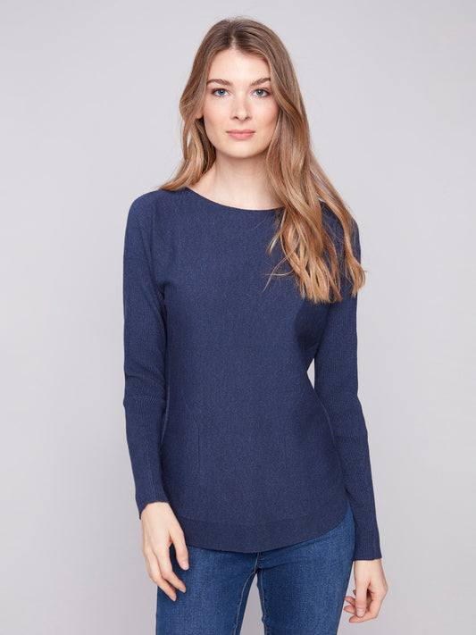 CB Sweater W/Lace up Back
